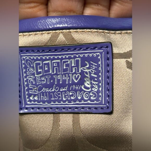 Coach Poppy Tan and Purple Shoulder Bag - Picture 3 of 16